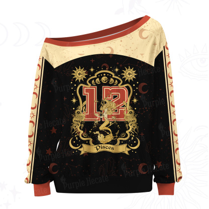 Purplehecate Pisces' Astral Mirage Zodiac Off The Shoulder Graphic Jersey