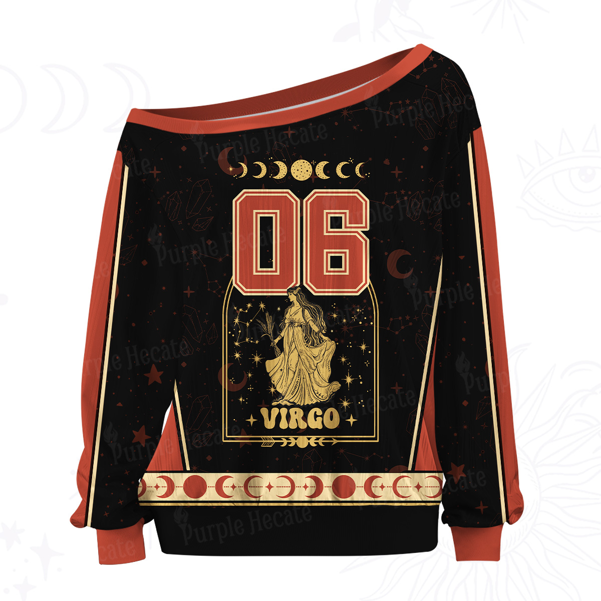Purplehecate Zodiac Virgo Under the Stars Off The Shoulder Graphic Jersey