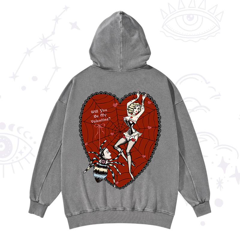 Purplehecate Will You Be My Valentine Washed Hoodie