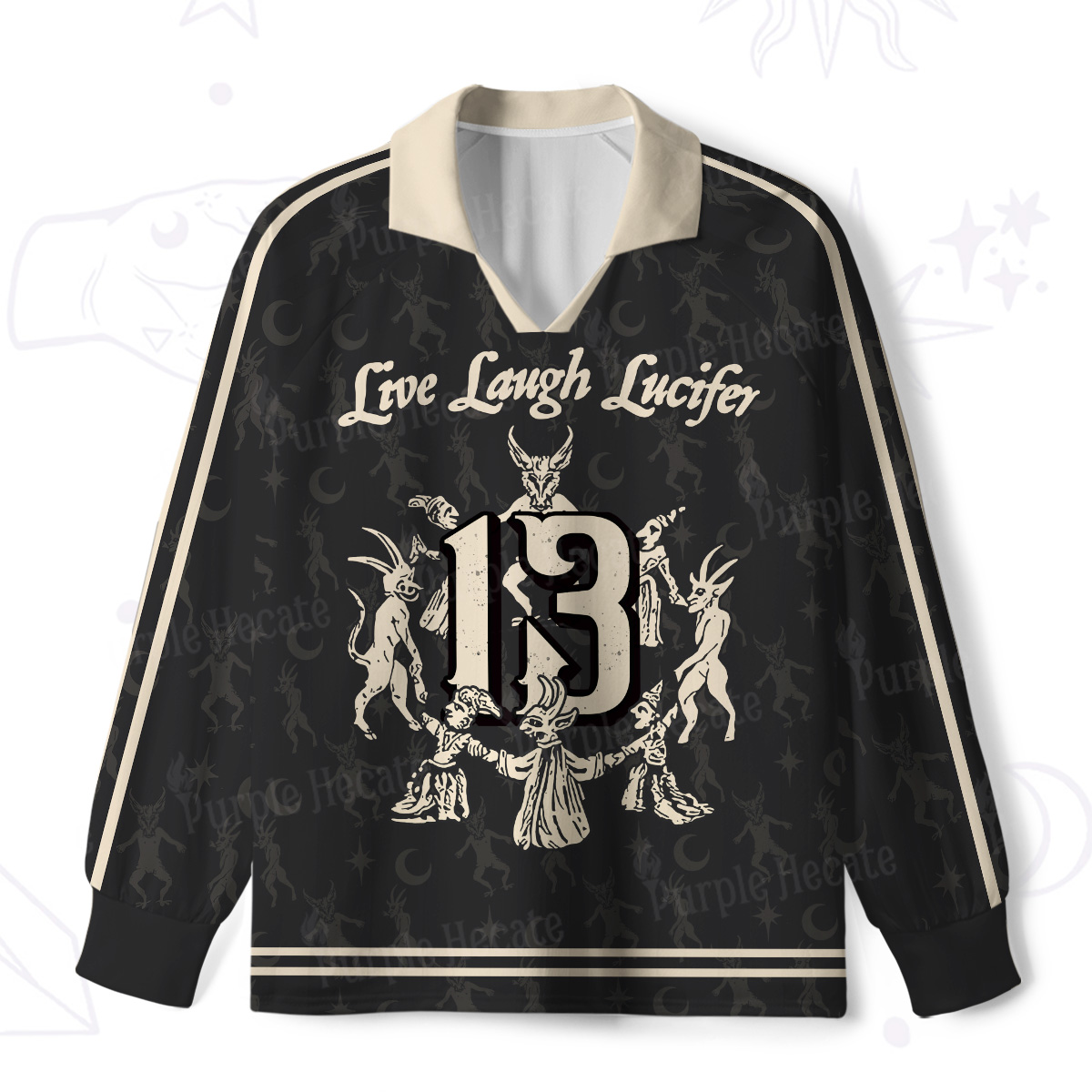 Purplehecate Live Laugh Lucifer With Wicked Delight Long Sleeve Jersey Shirt