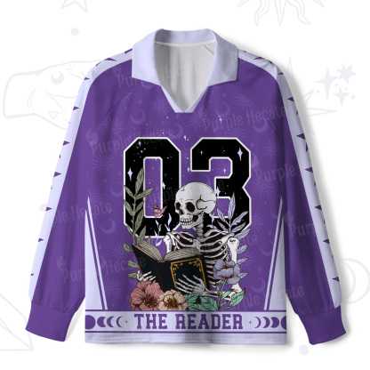 Purplehecate The Reader Skeleton Long Sleeve Jersey Shirt