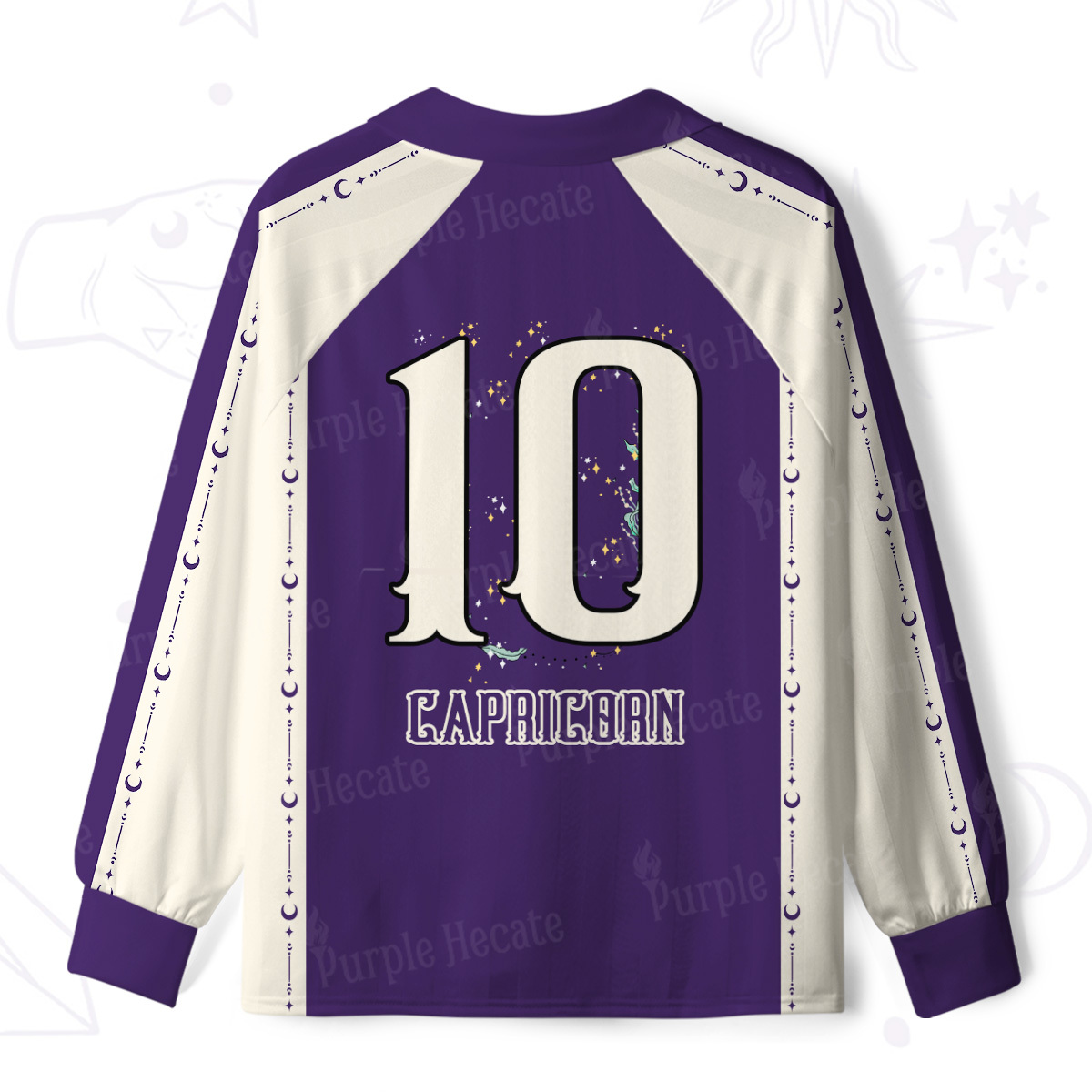 Purplehecate Capricorn Zodiac Long Sleeve Jersey Shirt