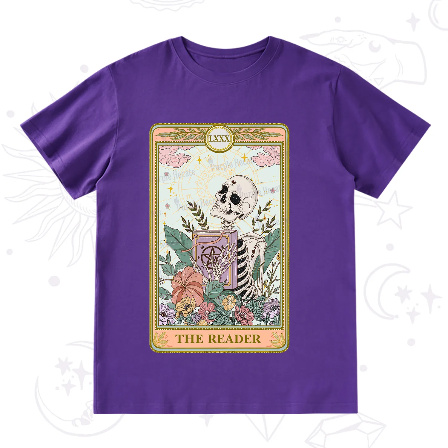 Purplehecate The Reader Occult Tarot Skeleton T-Shirt