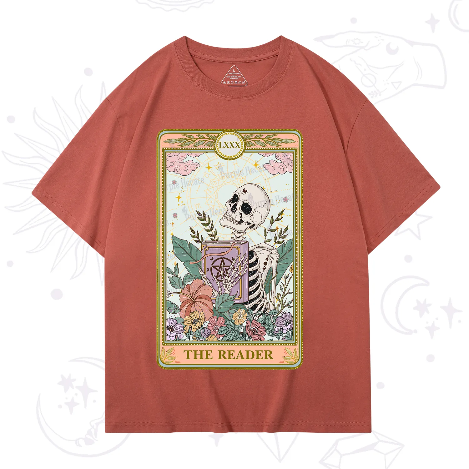 Purplehecate The Reader Occult Tarot Skeleton T-Shirt