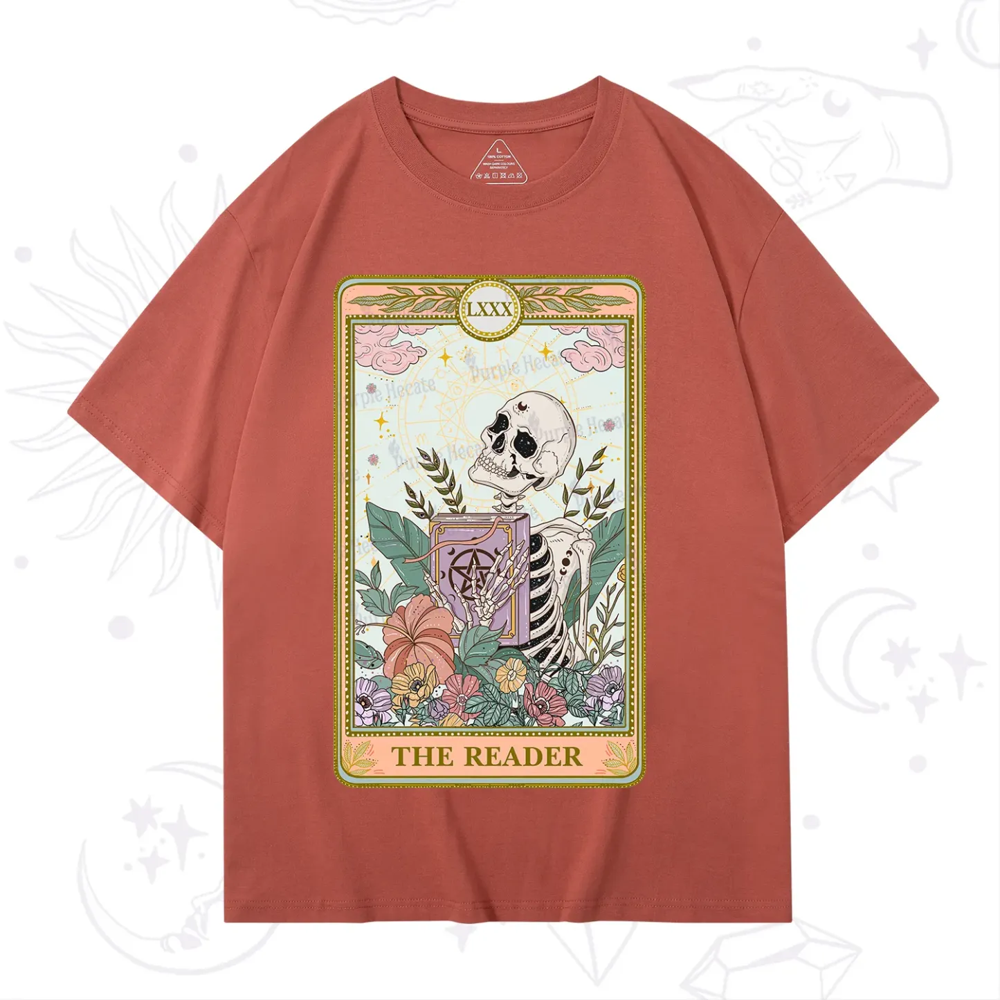 Purplehecate The Reader Occult Tarot Skeleton T-Shirt