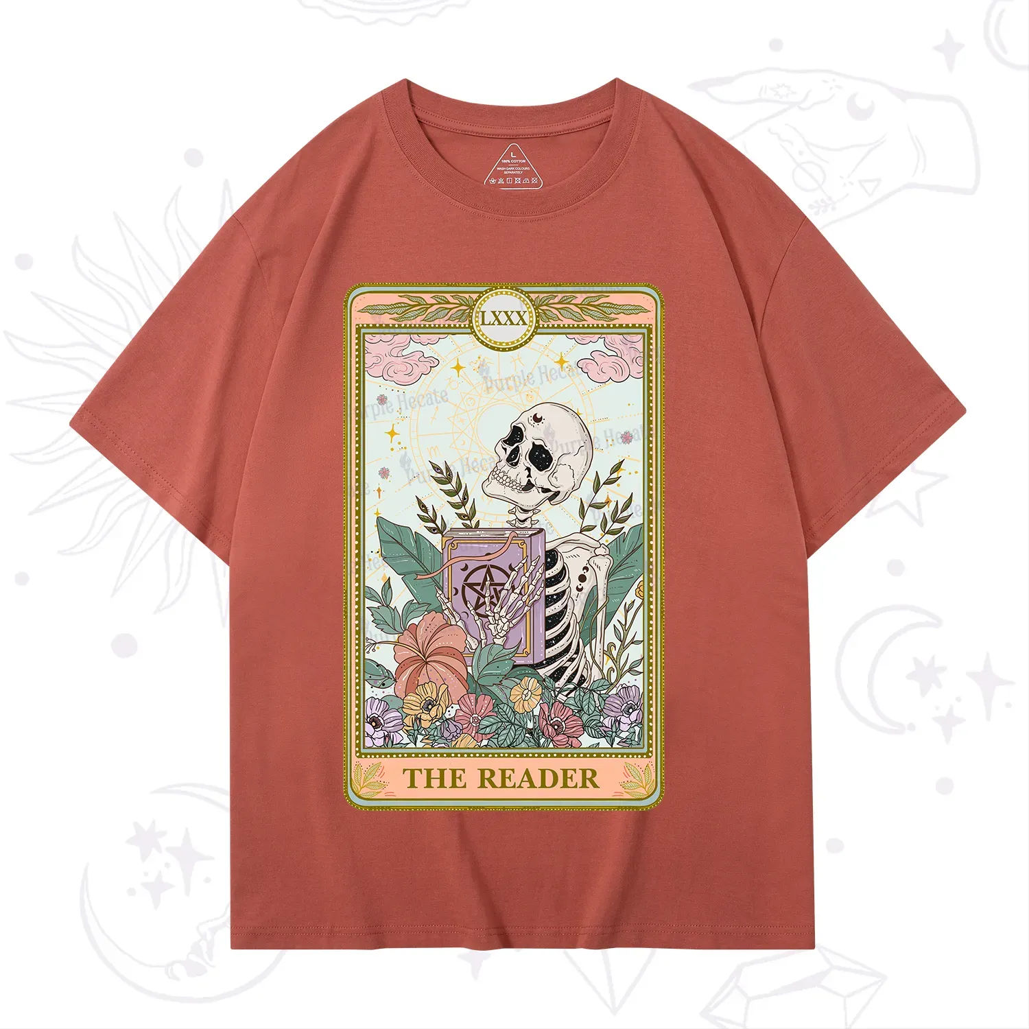 Purplehecate The Reader Occult Tarot Skeleton T-Shirt