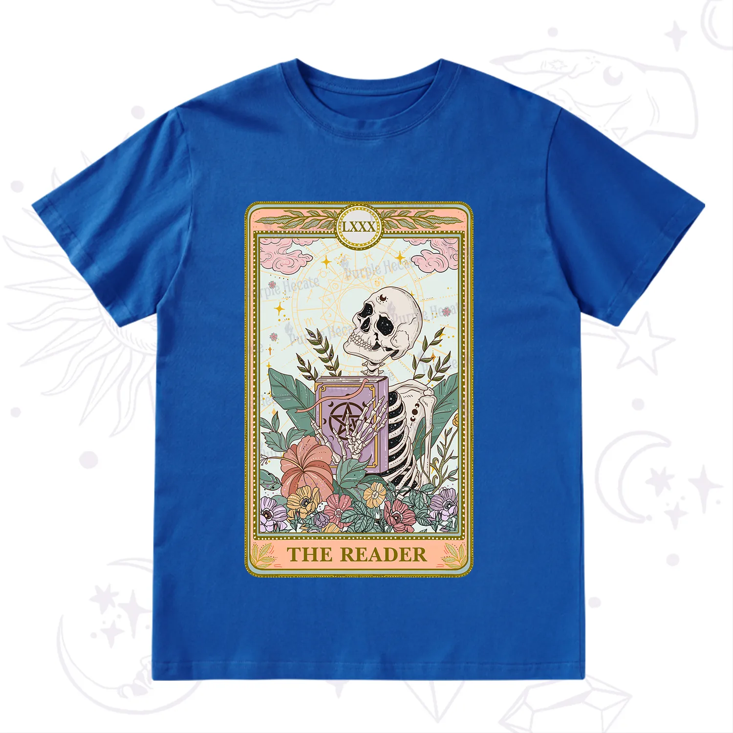 Purplehecate The Reader Occult Tarot Skeleton T-Shirt