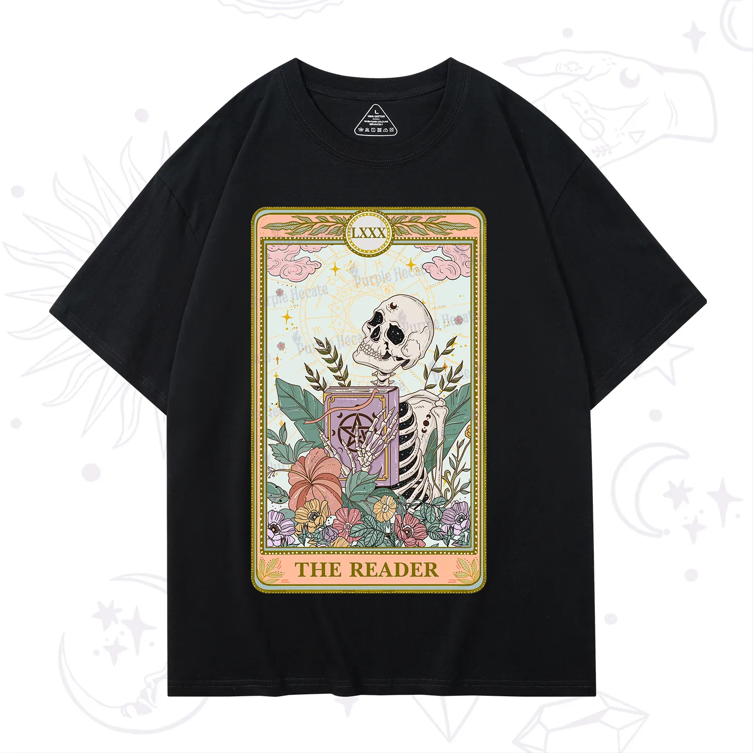 Purplehecate The Reader Occult Tarot Skeleton T-Shirt