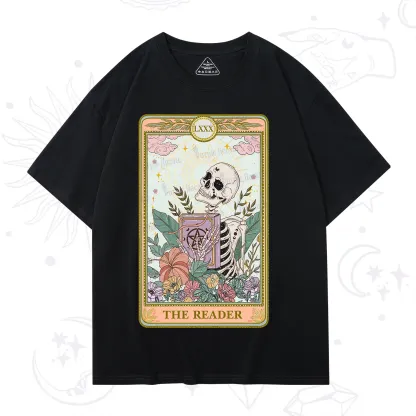 Purplehecate The Reader Occult Tarot Skeleton T-Shirt