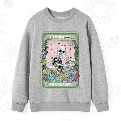 Purplehecate The Reader Bookworm Tarot Skeleton Sweatshirt