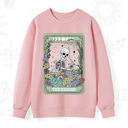 Purplehecate The Reader Bookworm Tarot Skeleton Sweatshirt