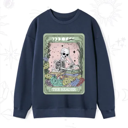 Purplehecate The Reader Bookworm Tarot Skeleton Sweatshirt