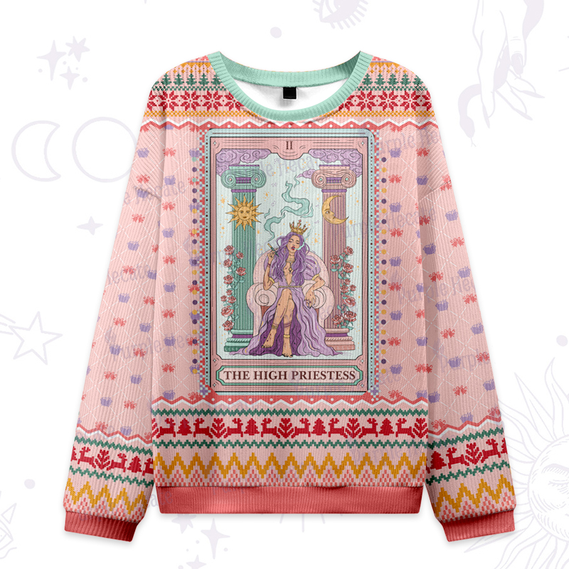 Purplehecate The High Priestess Tarot Card Ugly Christmas Sweatshirts