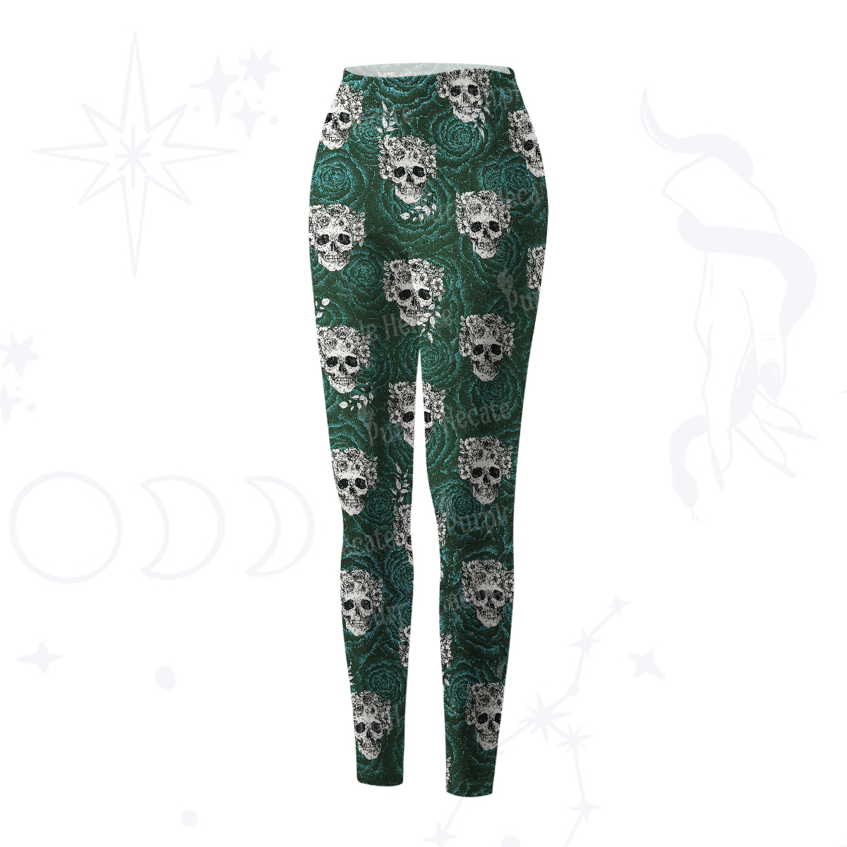 Purplehecate Rose Skull Yoga Pants