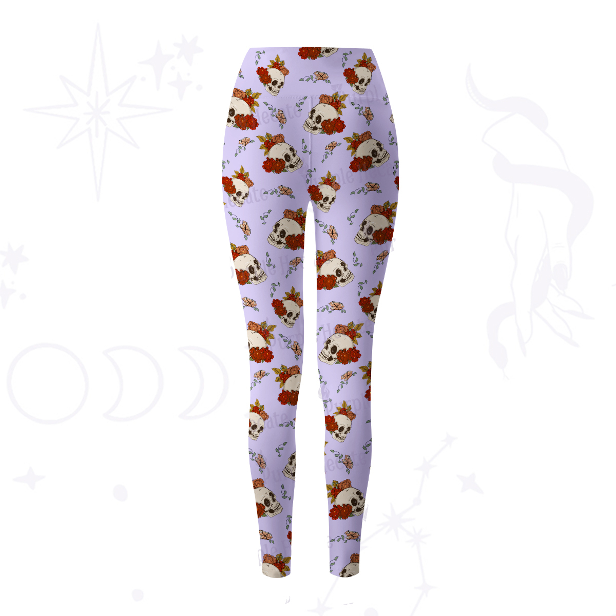 Purplehecate Flowers and Bones Yoga Pants