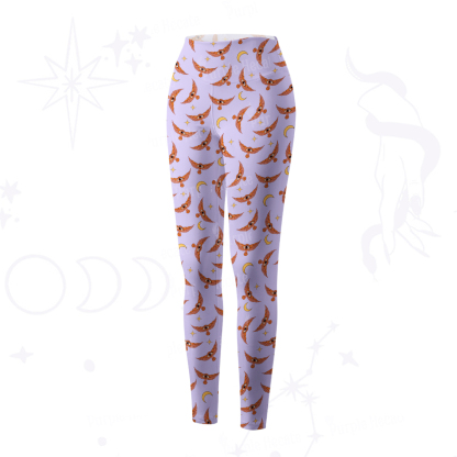 Purplehecate Moth and Moon Yoga Pants