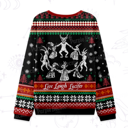 Purplehecate Live Laugh Lucifer Ugly Christmas Sweatshirts
