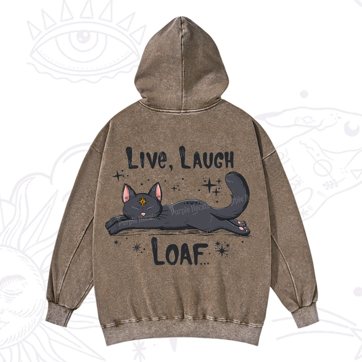Purplehecate Live Laugh Loaf Washed Hoodie