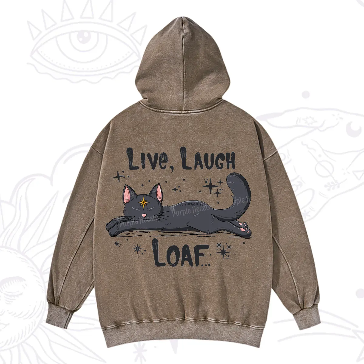 Purplehecate Live Laugh Loaf Washed Hoodie