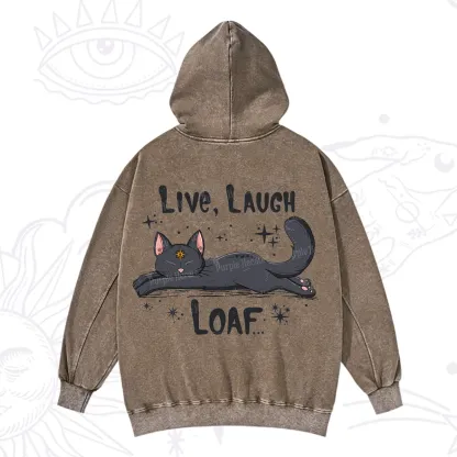 Purplehecate Live Laugh Loaf Washed Hoodie