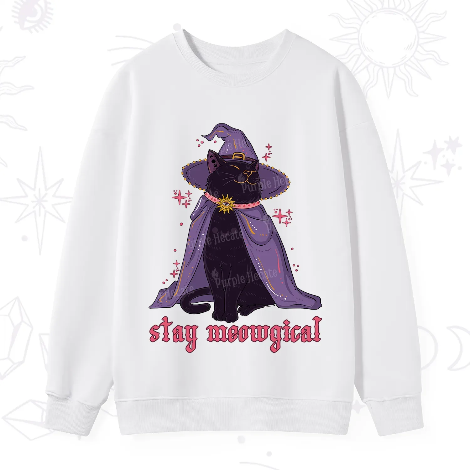 Purplehecate Stay Meowgical Cat Sweatshirt