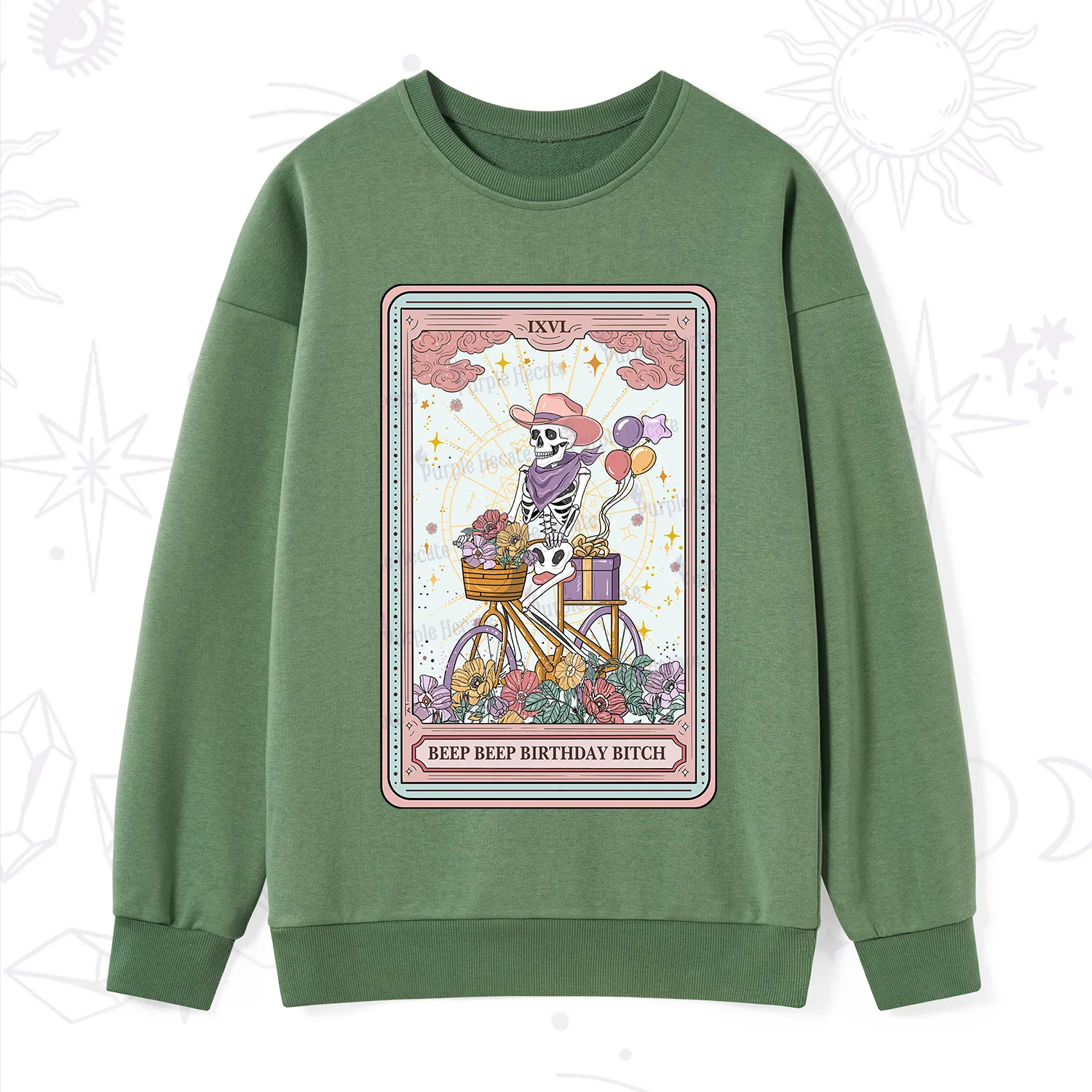 Purplehecate The Beep Beep Birthday Bitch Tarot Sweatshirt