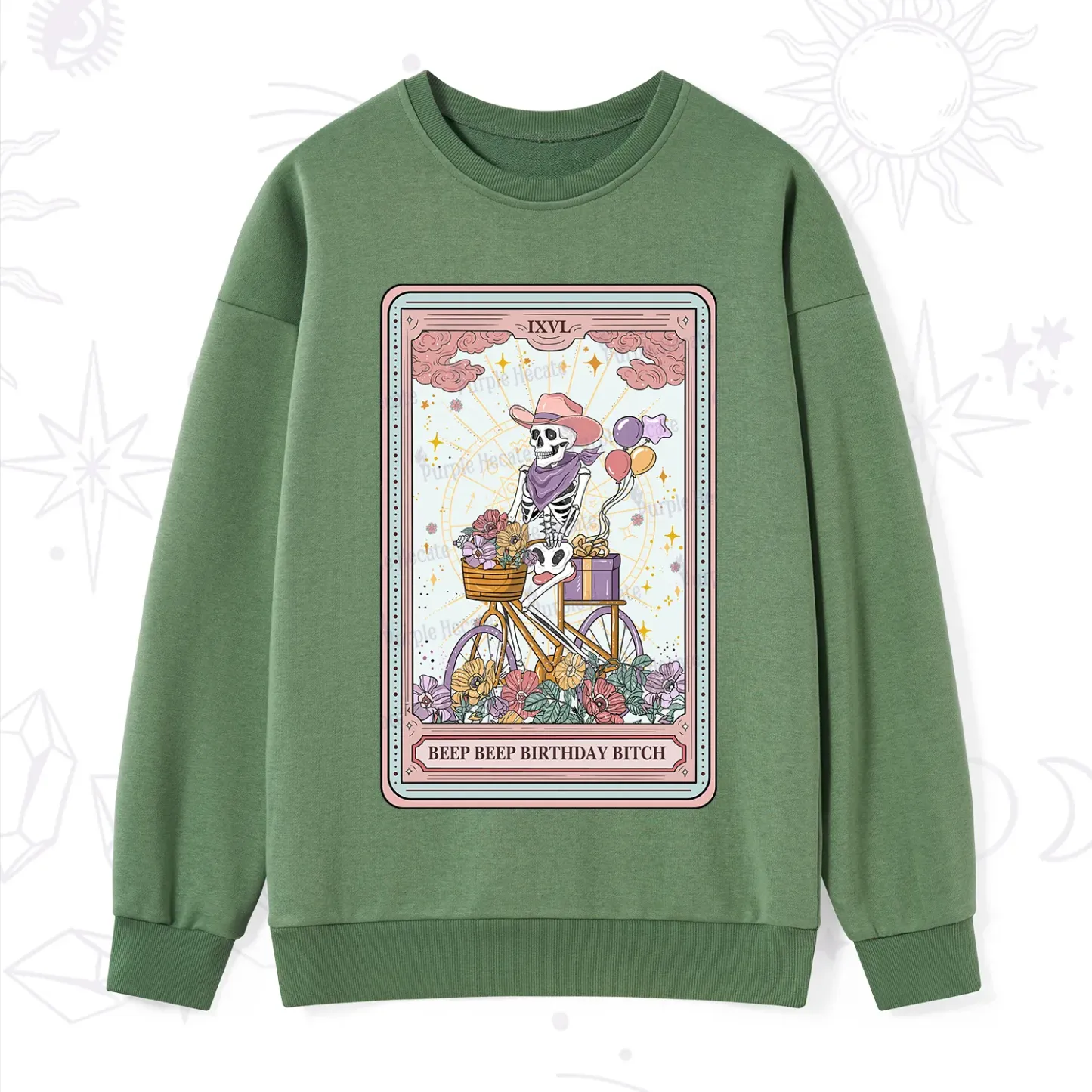 Purplehecate The Beep Beep Birthday Bitch Tarot Sweatshirt