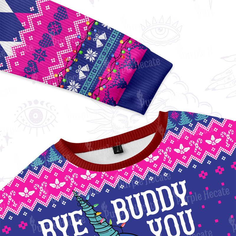 Purplehecate Good Luck Buddy Whale Ugly Christmas Sweatshirts