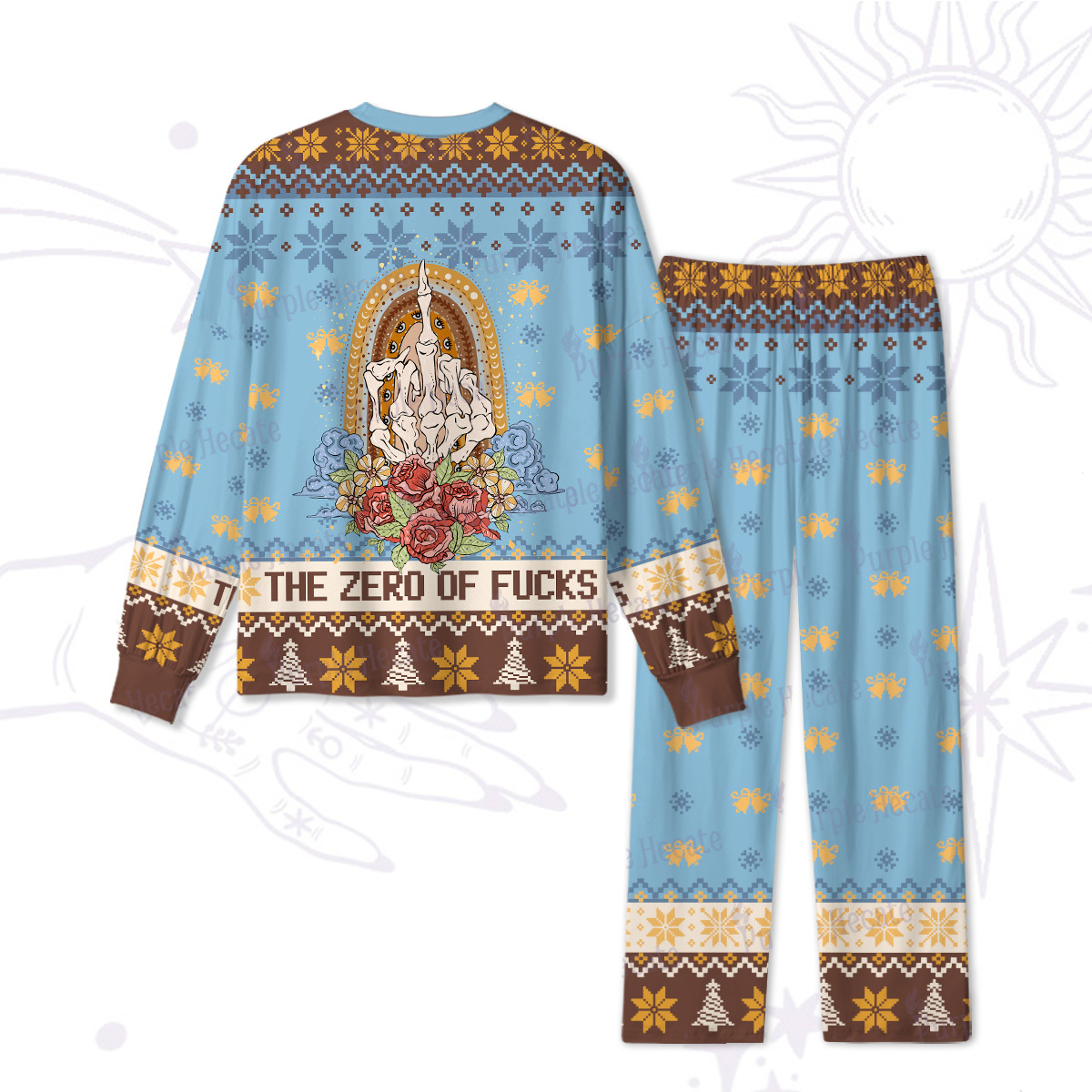 Purplehecate The Zero of Fucks Blessed Bones Christmas Pajamas