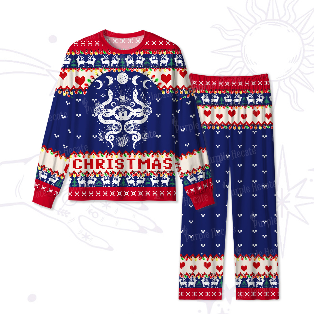 Purplehecate Lunar Serpent Alchemy Christmas Pajamas