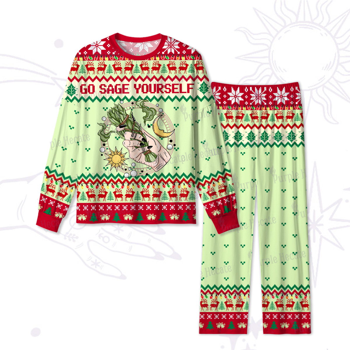 Purplehecate Go Sage Yourself Christmas Pajamas