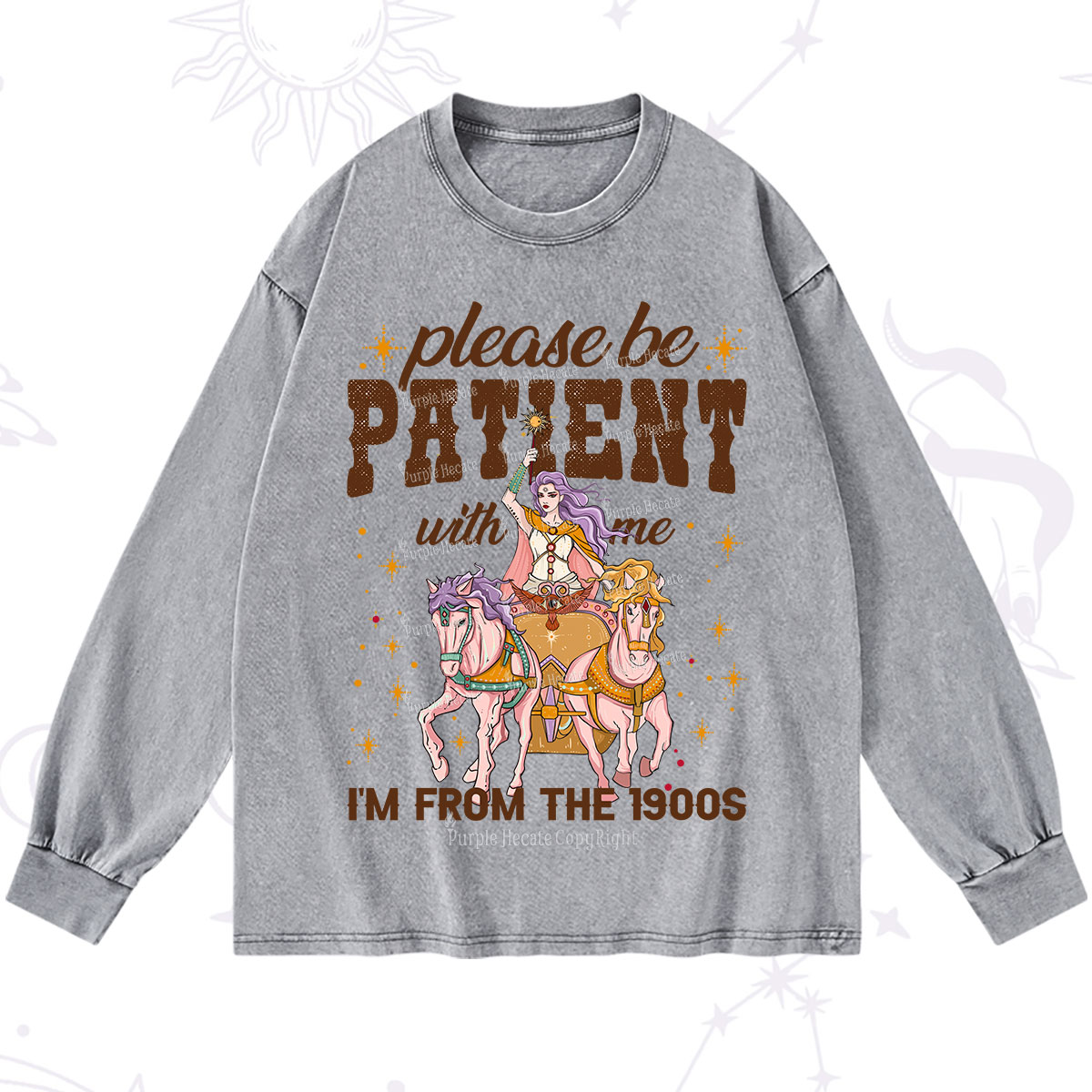 Purplehecate Please Be Patient With Me I'm From The 1900s Washed Long Sleeve Shirt