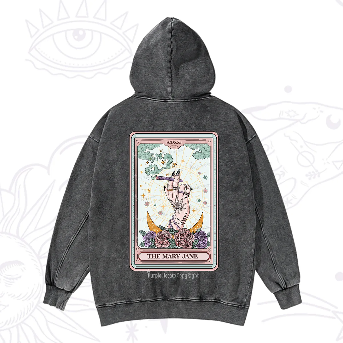 Purplehecate The Mary Jane Tarot Washed Hoodie