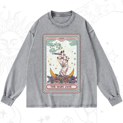 Purplehecate The Mary Jane Tarot Washed Long Sleeve Shirt