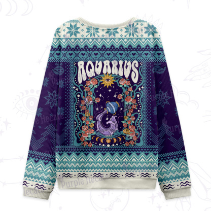 Purplehecate Aquarius Spirit Zodiac Ugly Christmas Sweatshirts