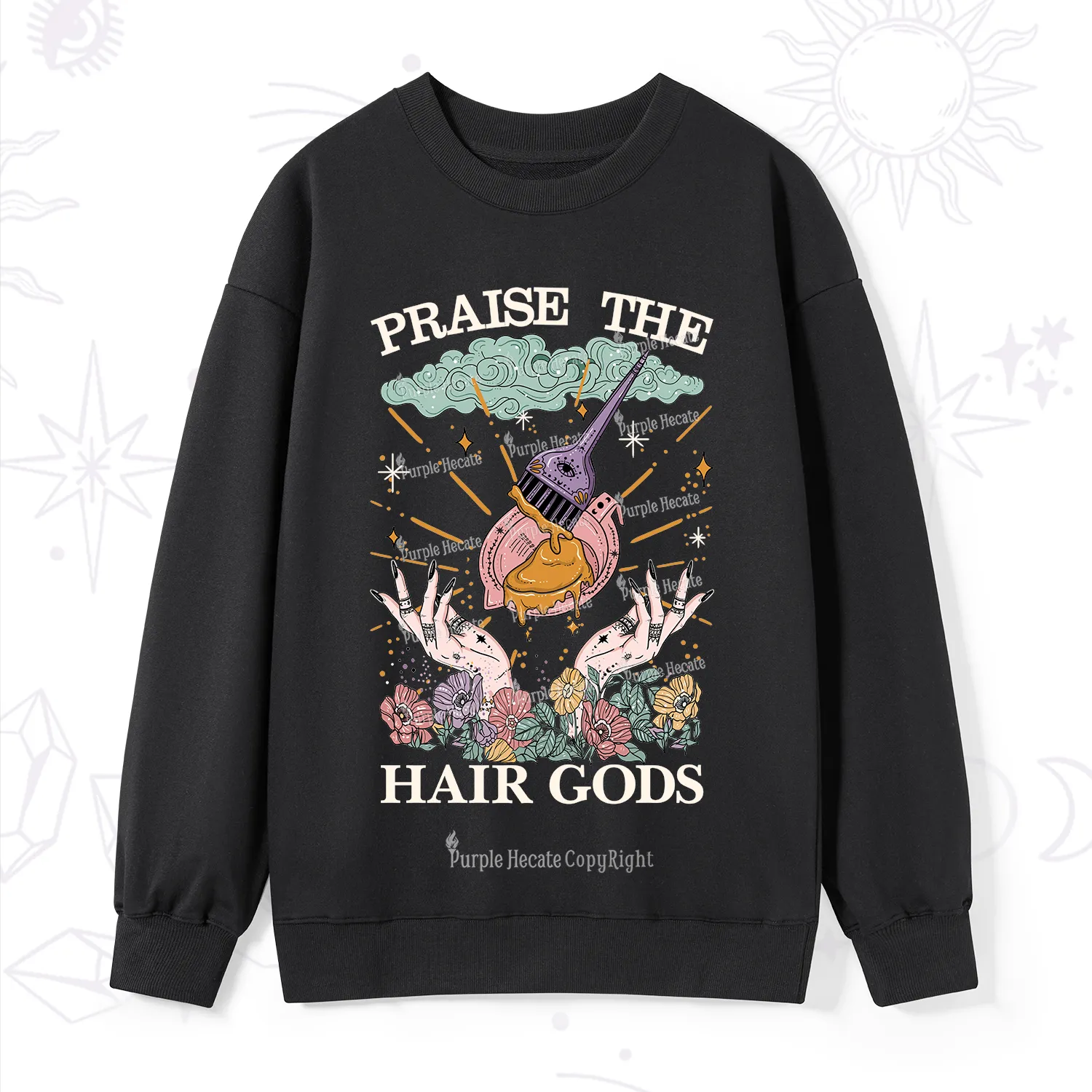 Purplehecate Praise The Hair Gods Sweatshirt