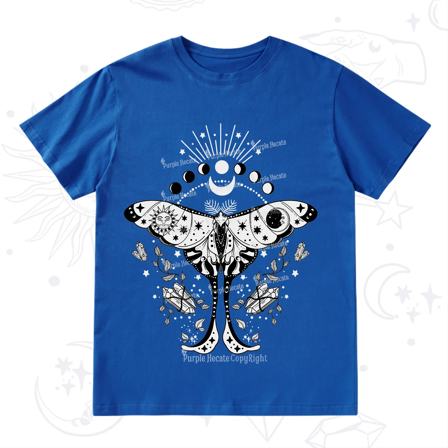 Purplehecate Moonlit Celestial Moth T-Shirt