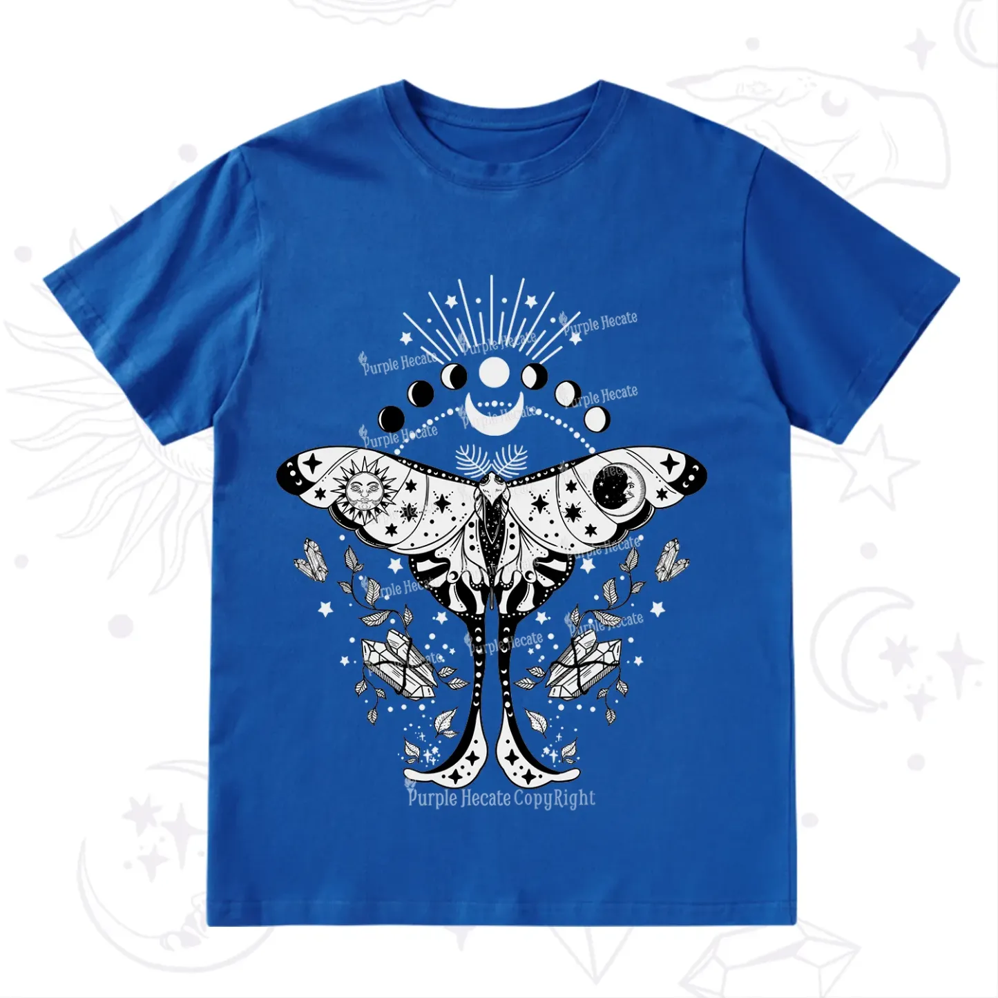 Purplehecate Moonlit Celestial Moth T-Shirt