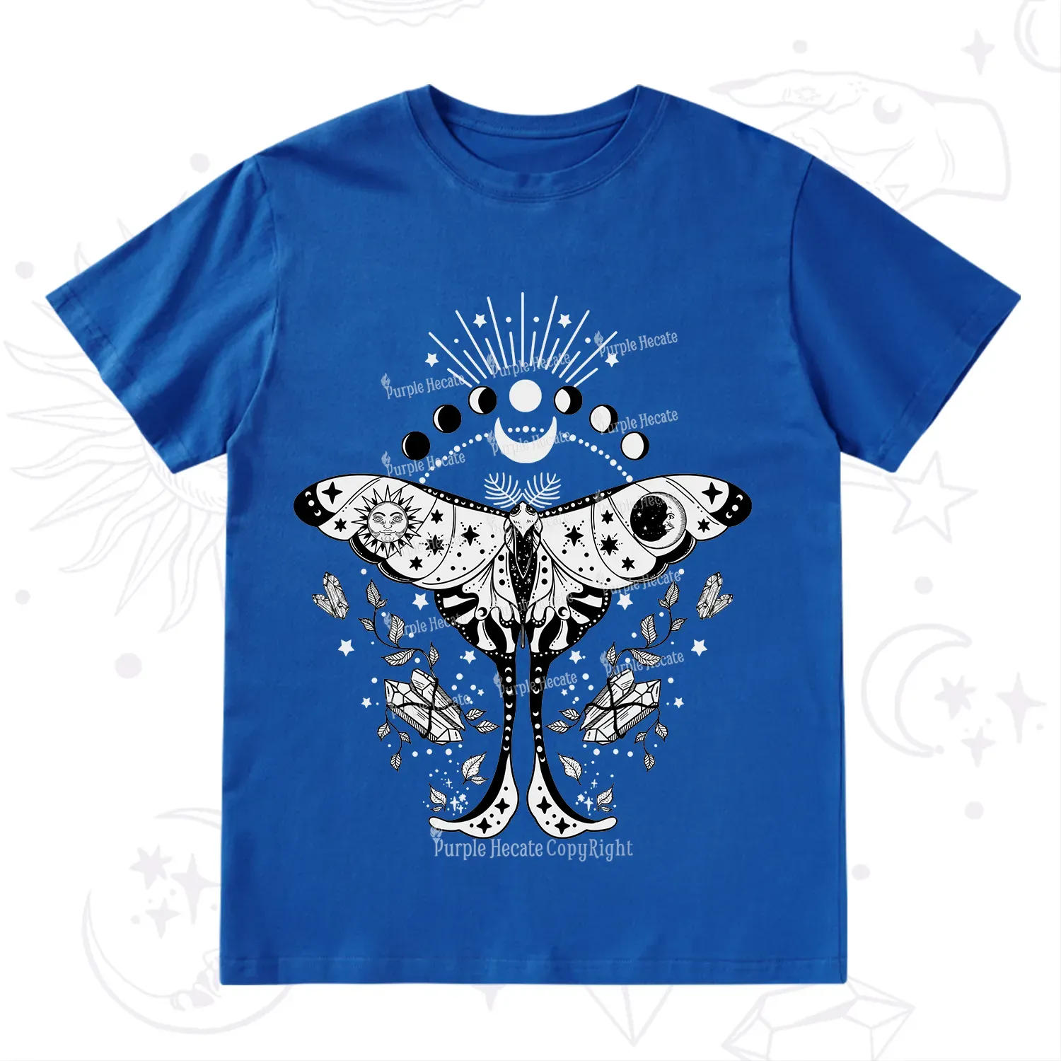 Purplehecate Moonlit Celestial Moth T-Shirt