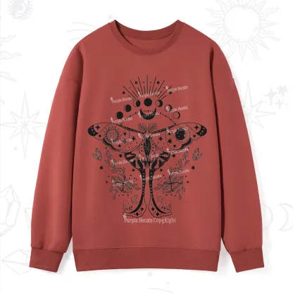 Purplehecate Moonlit Celestial Moth Sweatshirt