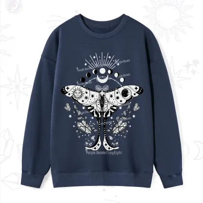 Purplehecate Moonlit Celestial Moth Sweatshirt