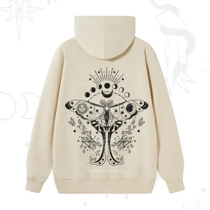 Purplehecate Moonlit Celestial Moth Hoodie
