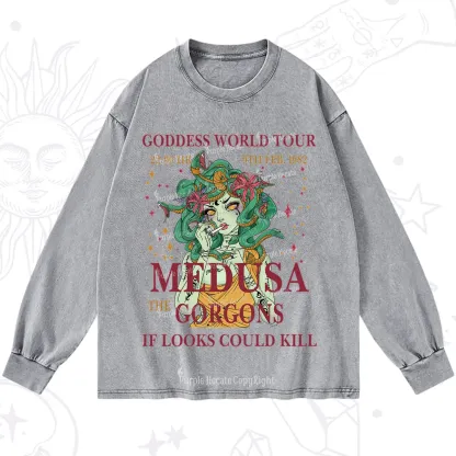 Purplehecate Medusa The Gorgons Washed Long Sleeve Shirt