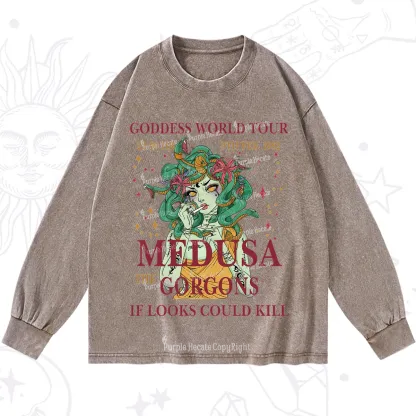 Purplehecate Medusa The Gorgons Washed Long Sleeve Shirt