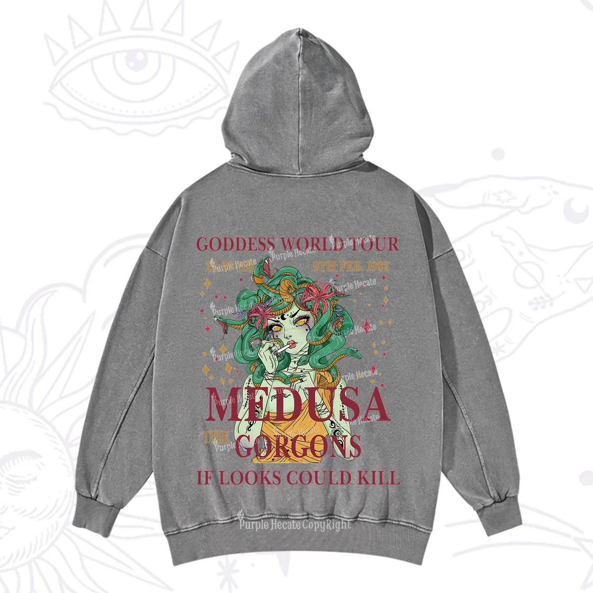 Purplehecate Medusa The Gorgons Washed Hoodie
