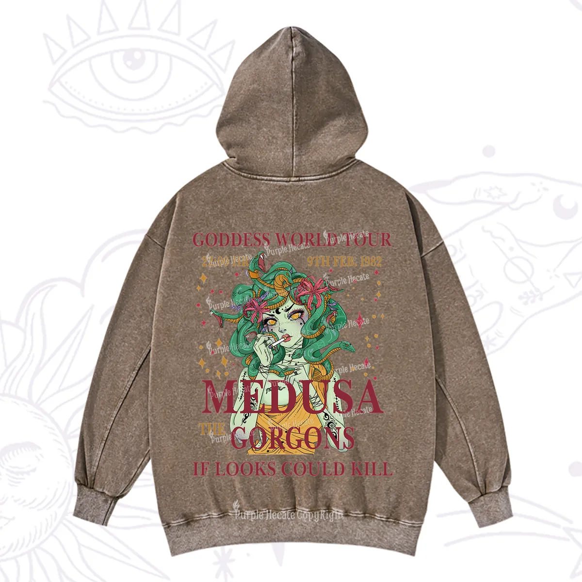 Purplehecate Medusa The Gorgons Washed Hoodie