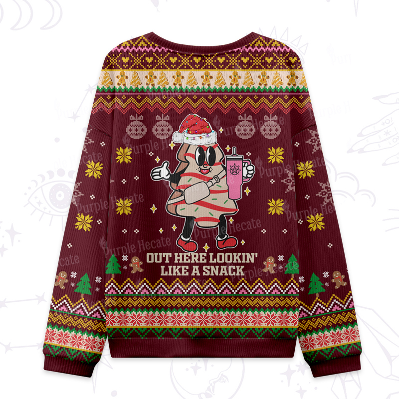Purplehecate Out Here Lookin' Like A Snack Ugly Christmas Sweatshirts