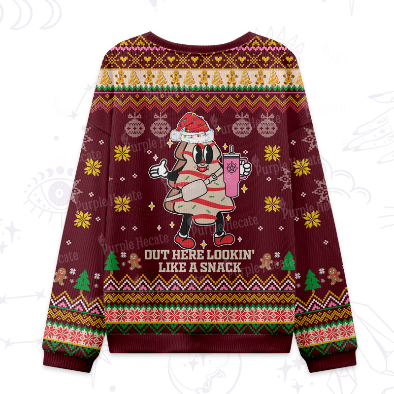 Purplehecate Out Here Lookin' Like A Snack Ugly Christmas Sweatshirts