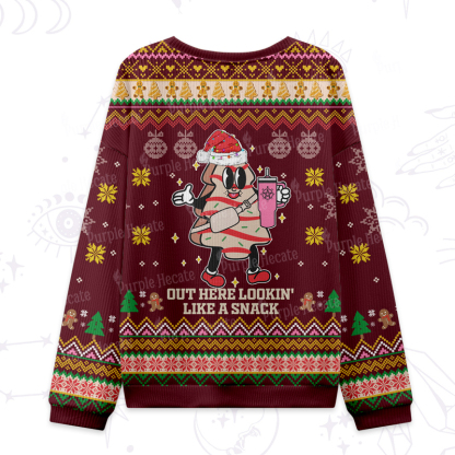 Purplehecate Out Here Lookin' Like A Snack Ugly Christmas Sweatshirts