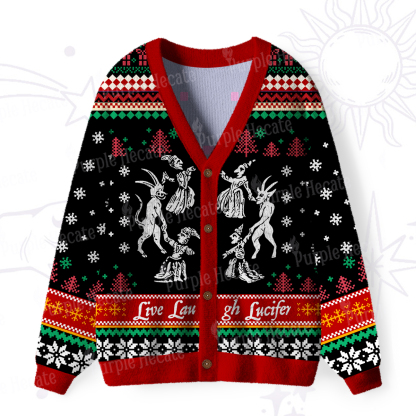 Purplehecate Live Laugh Lucifer Ugly Cardigan Sweaters